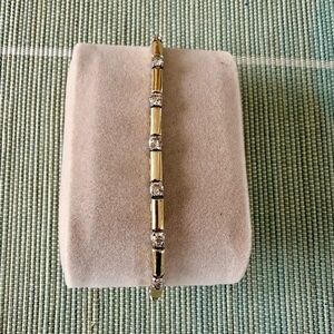 14k Yellow Gold & Natural Diamond Tennis Bracelet | 1.40 TCW | Set Available